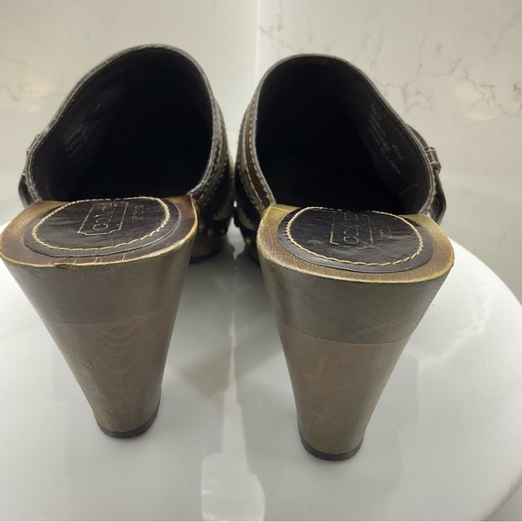 Coach Sebrina leather/suede patchwork mule heels Size 7.5 - Picture 4 of 9